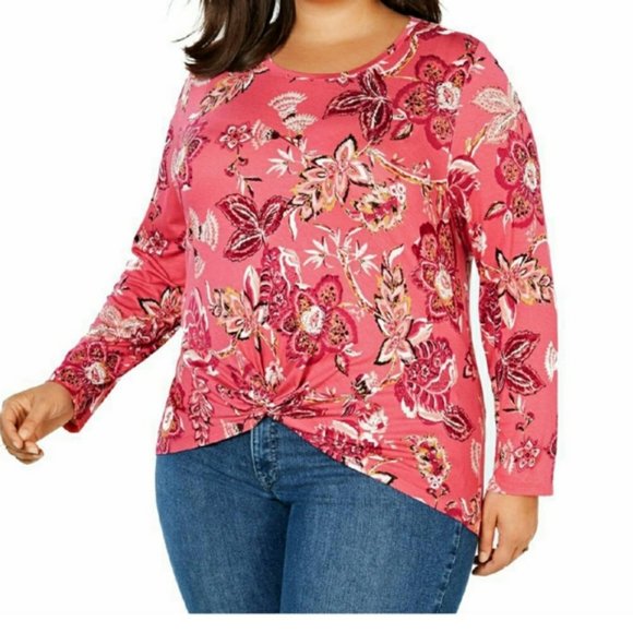 Style & Co. Tops - Style & Co Twist Front Rayon Shirt Size 3X NWT